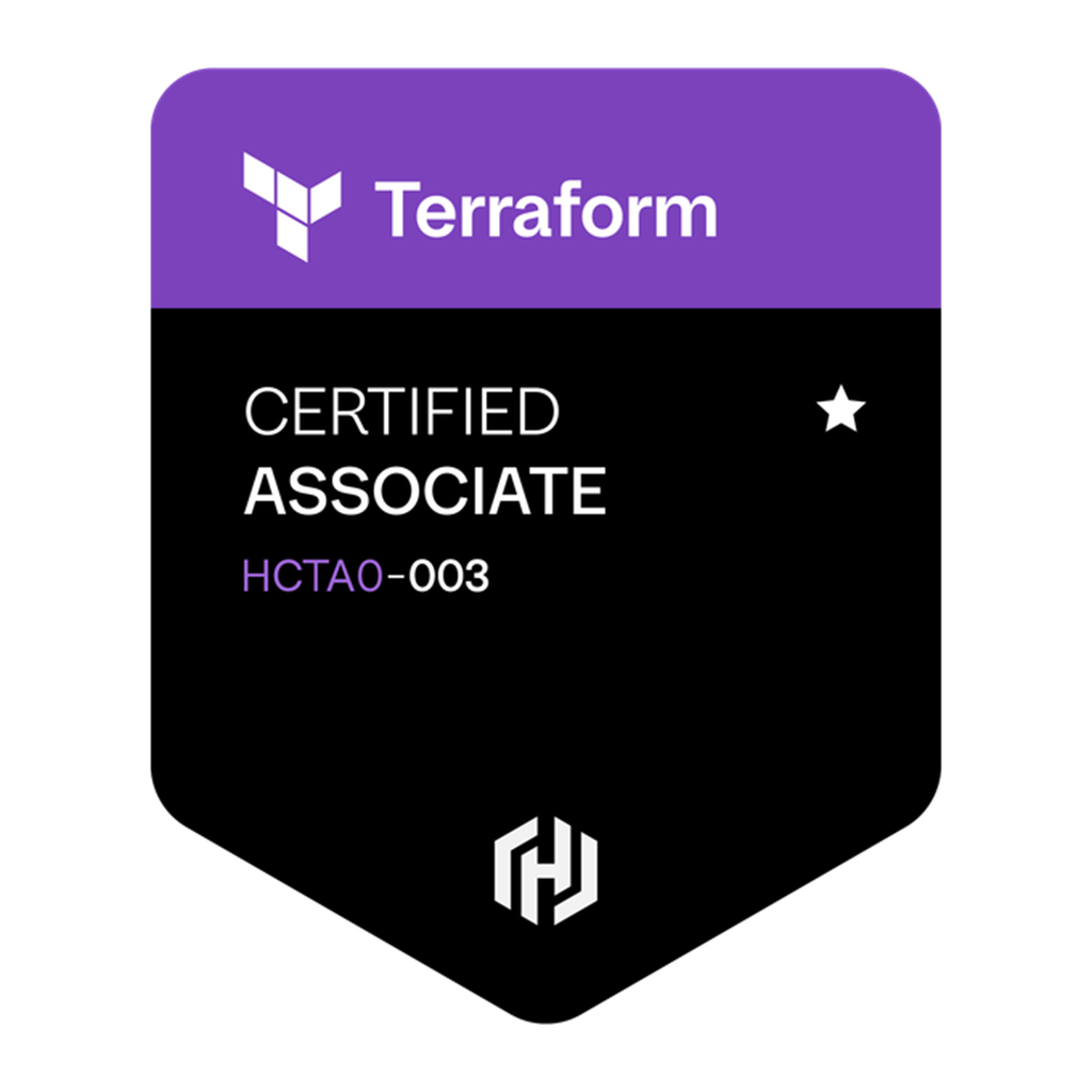 Terraform Associate by HashiCorp certification badge